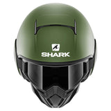 Street Drak 3/4 Jet Helmet Blank Mat Dot Green
